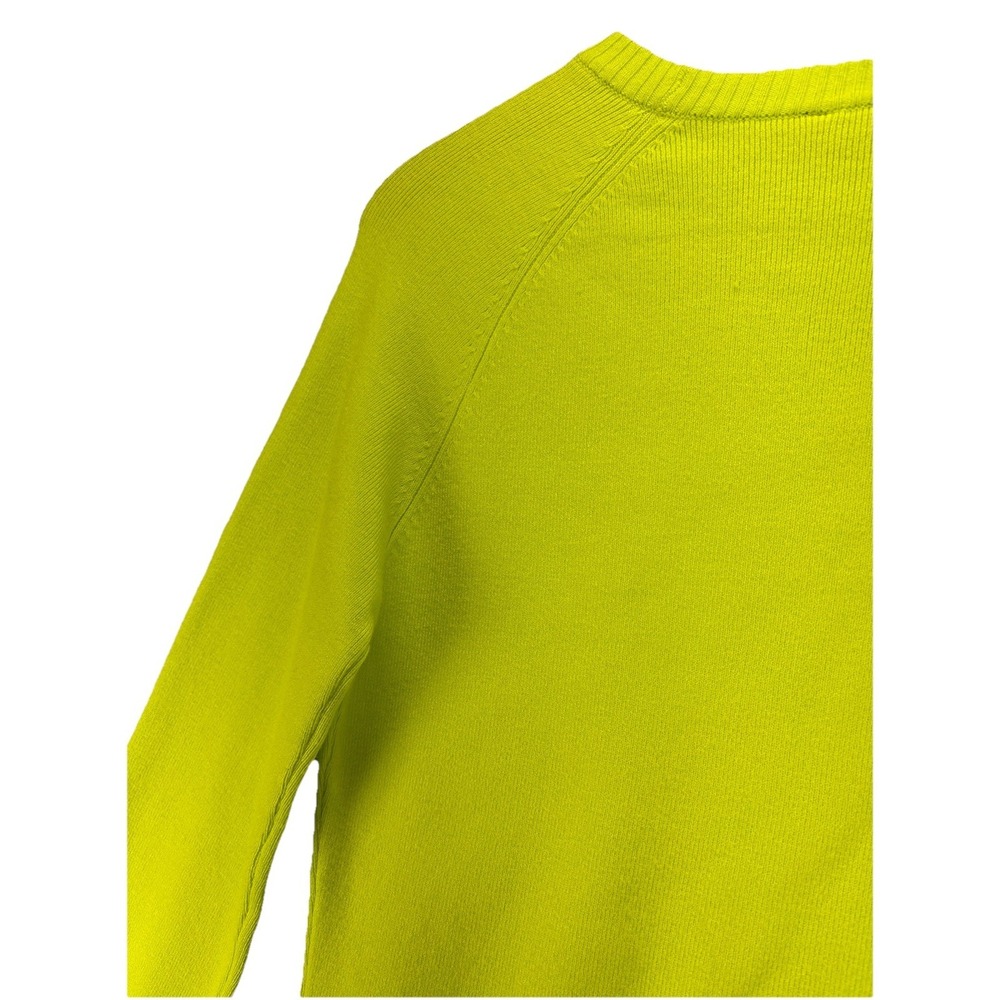 NWT French Connection Lime Punch Raglan Crew Neck Sweater L Soft Knit Neon Bold - Picture 9 of 12